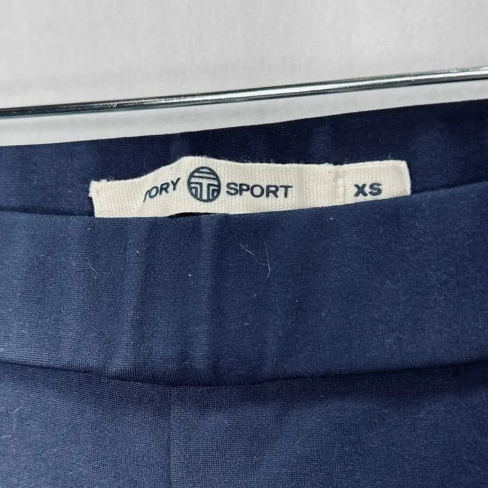 Tory Burch Sport Colorblock Crop Ponte Pants Navy Blue size XS